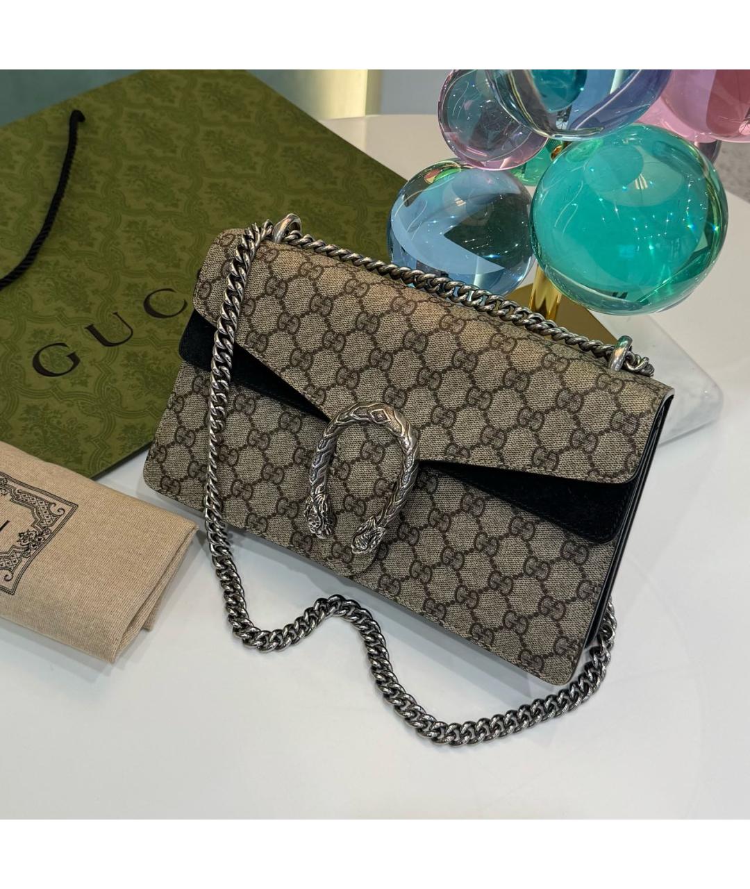 GUCCI Коричневая сумка с короткими ручками, фото 6