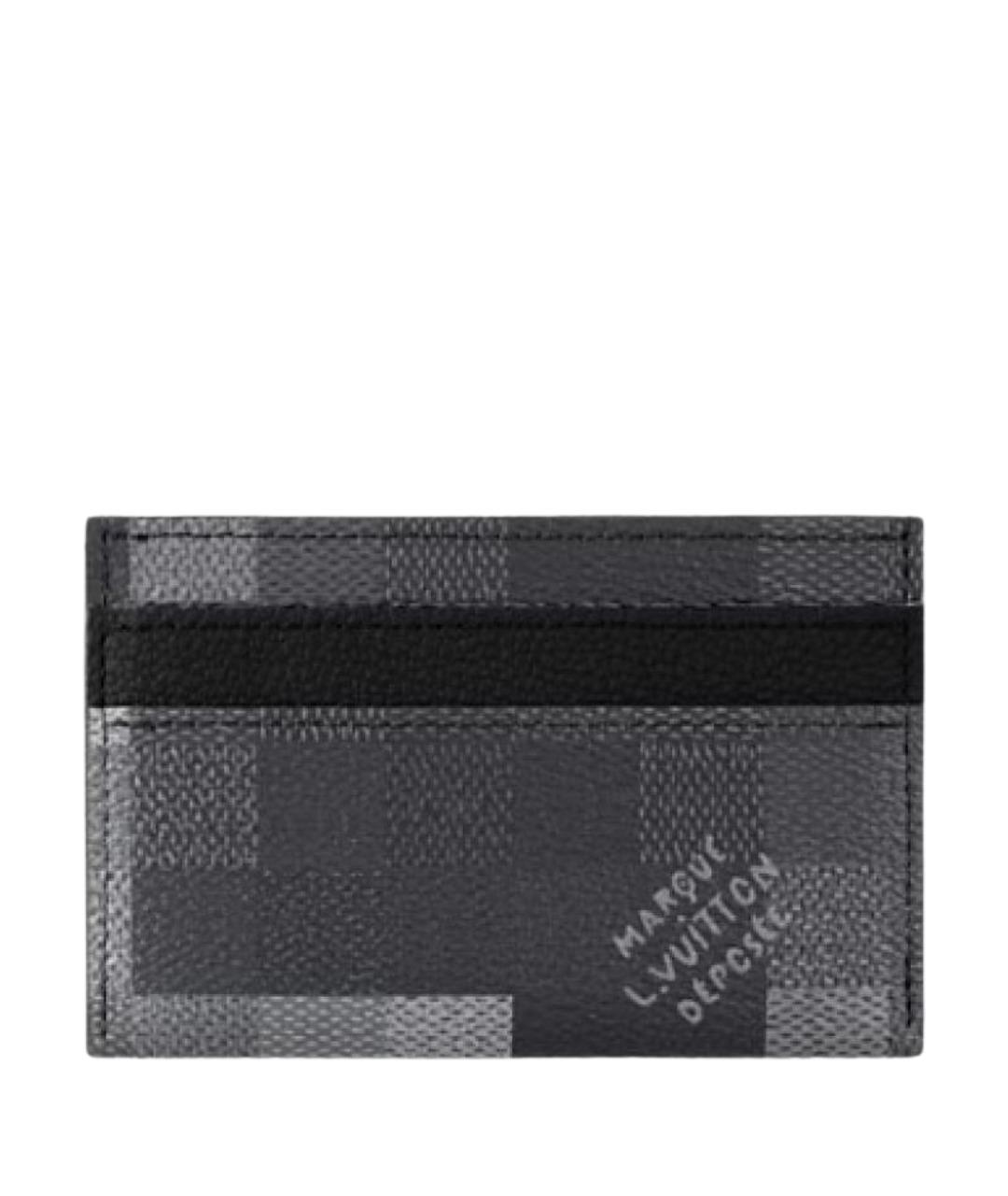 LOUIS VUITTON Серый кожаный кардхолдер, фото 1