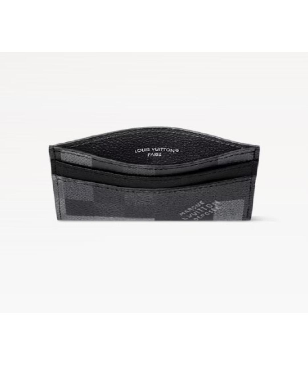 LOUIS VUITTON Серый кожаный кардхолдер, фото 3