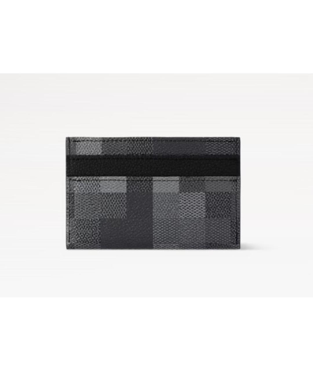 LOUIS VUITTON Серый кожаный кардхолдер, фото 4