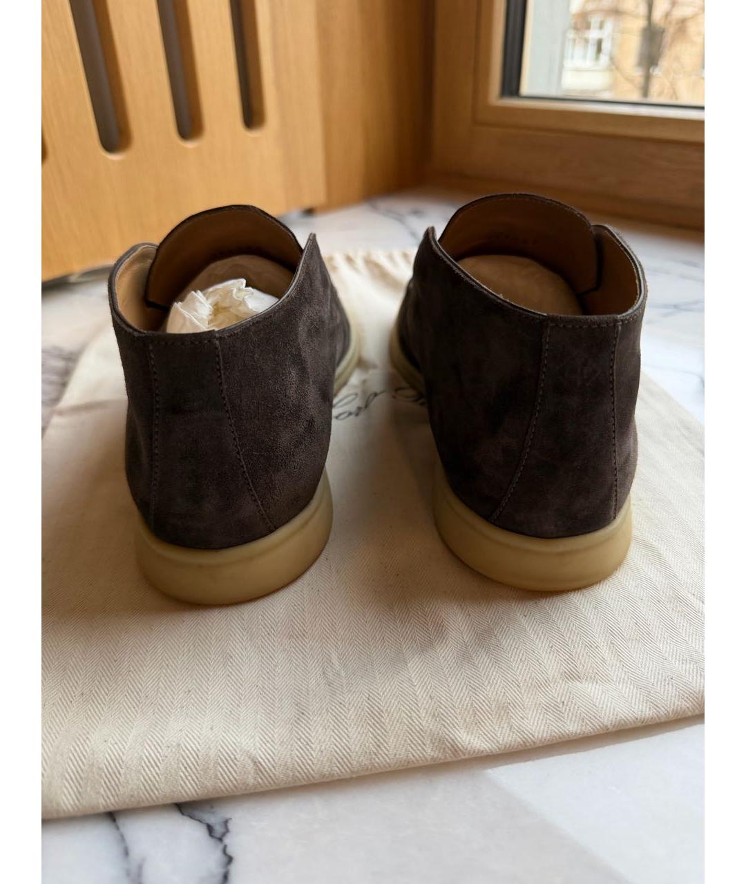 LORO PIANA Коричневые замшевые лоферы, фото 4