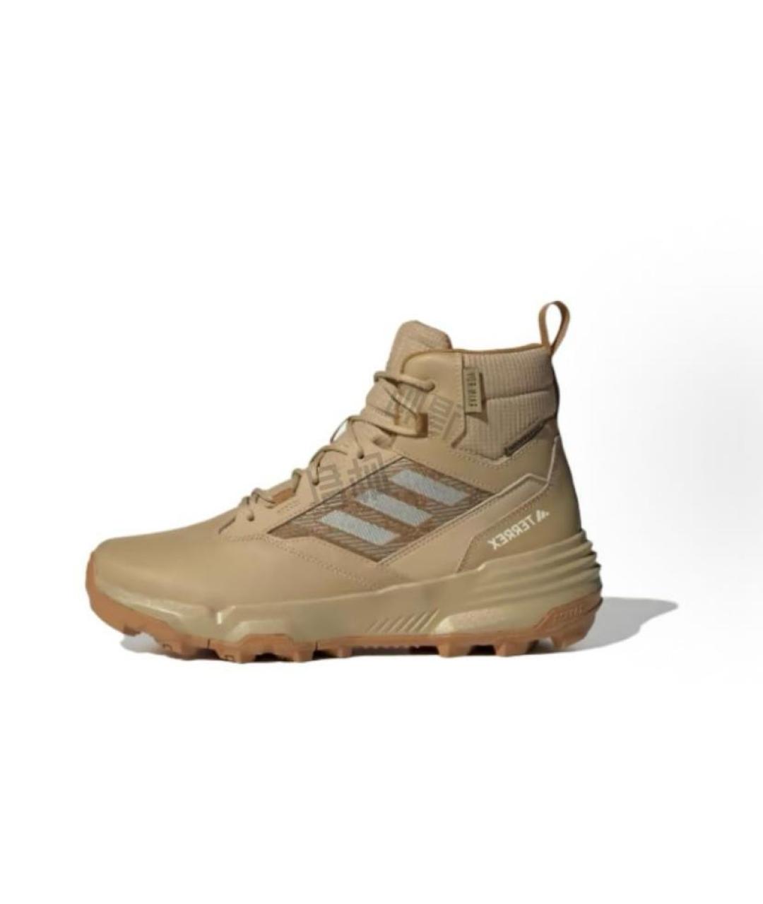 ADIDAS Бежевые кожаные высокие кроссовки / кеды, фото 2