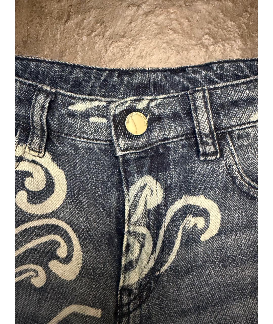 EMPORIO ARMANI Синие хлопковые прямые джинсы, фото 3