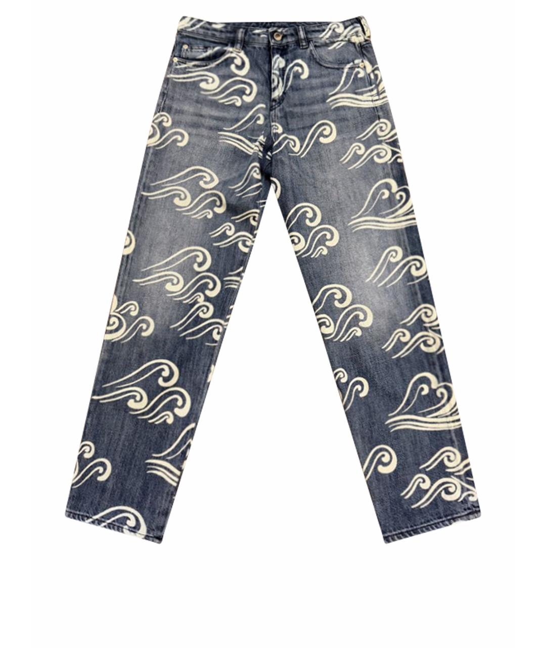 EMPORIO ARMANI Синие хлопковые прямые джинсы, фото 1