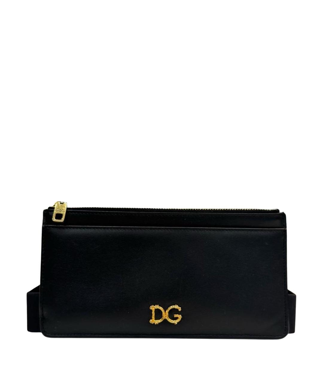 DOLCE&GABBANA Черный кожаный кошелек, фото 1