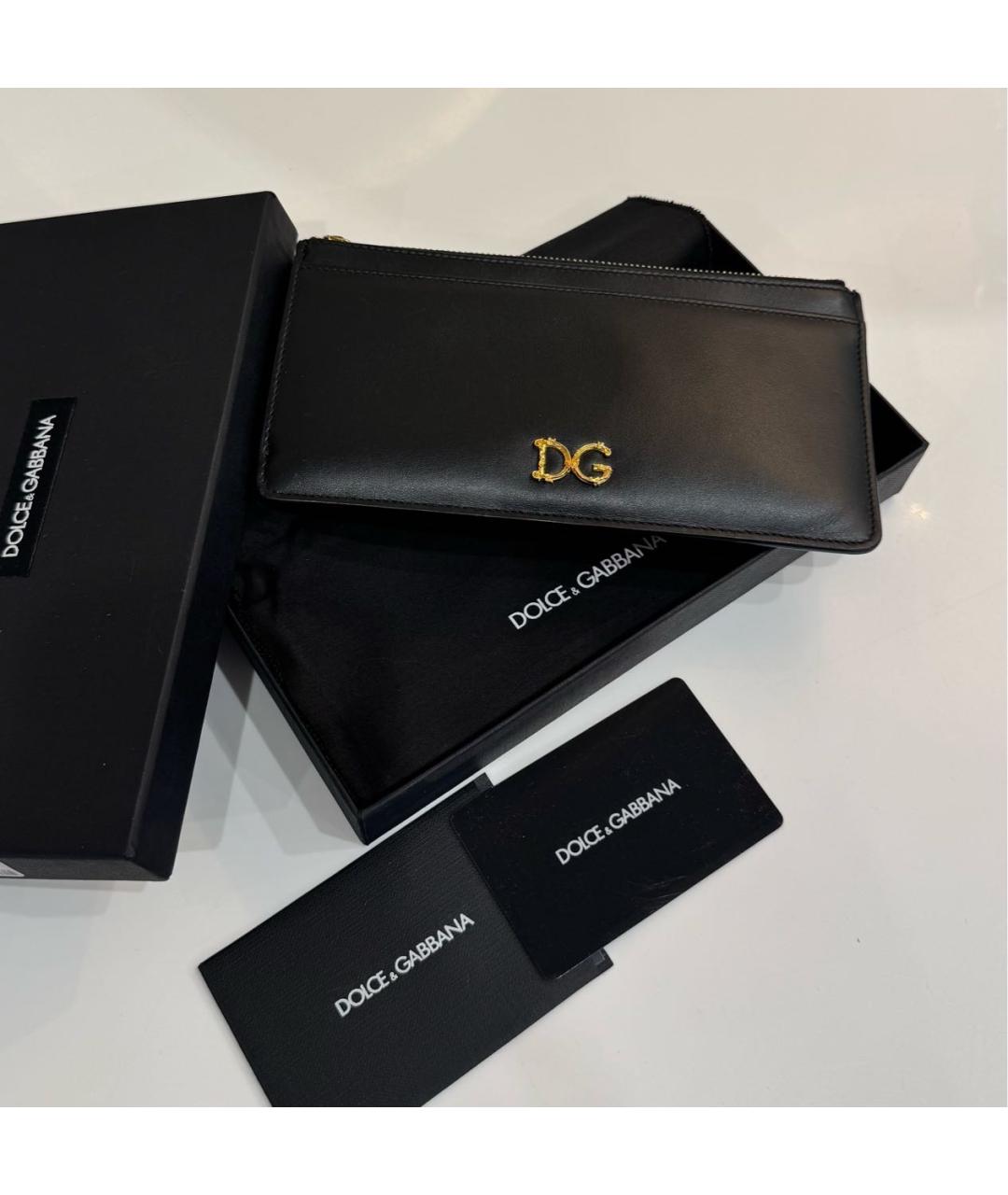 DOLCE&GABBANA Черный кожаный кошелек, фото 5