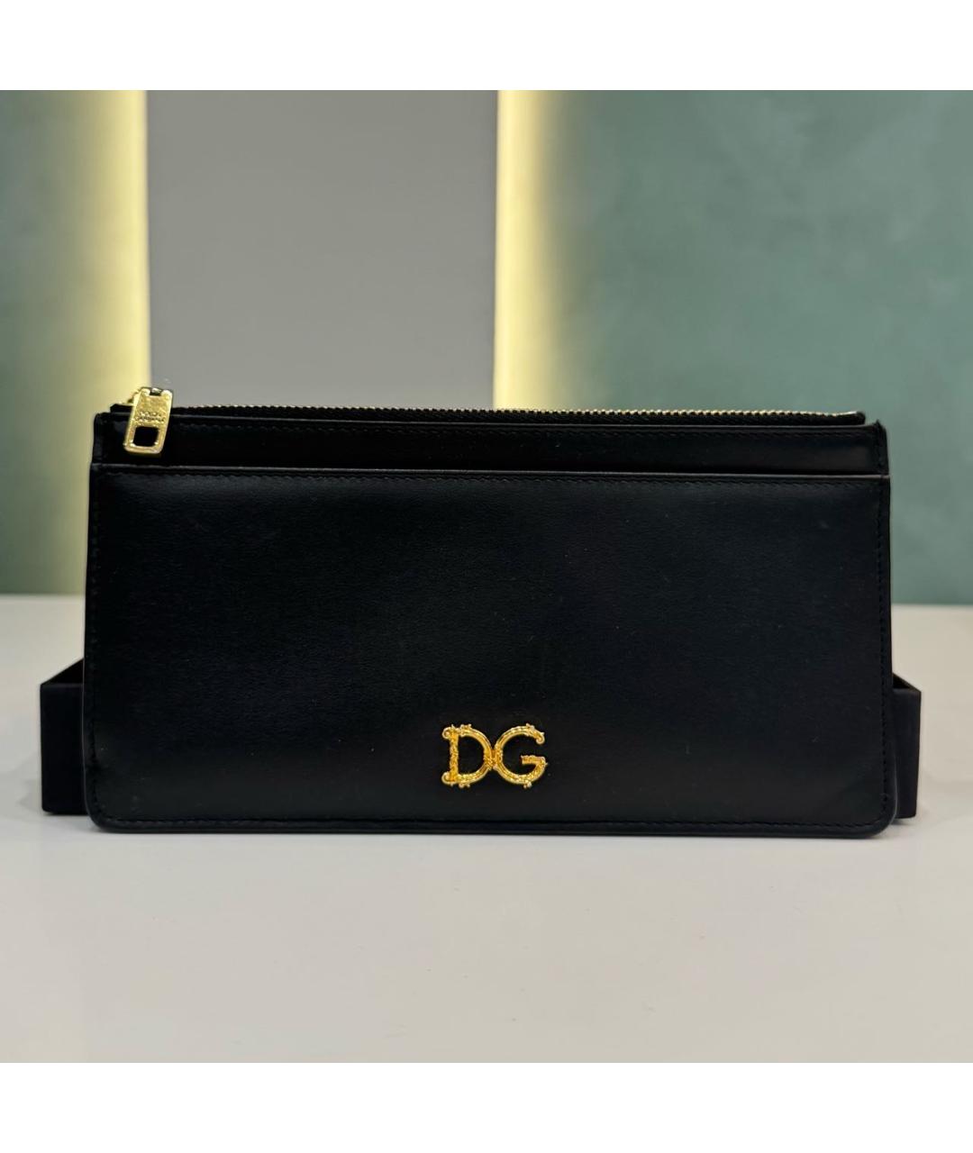 DOLCE&GABBANA Черный кожаный кошелек, фото 7