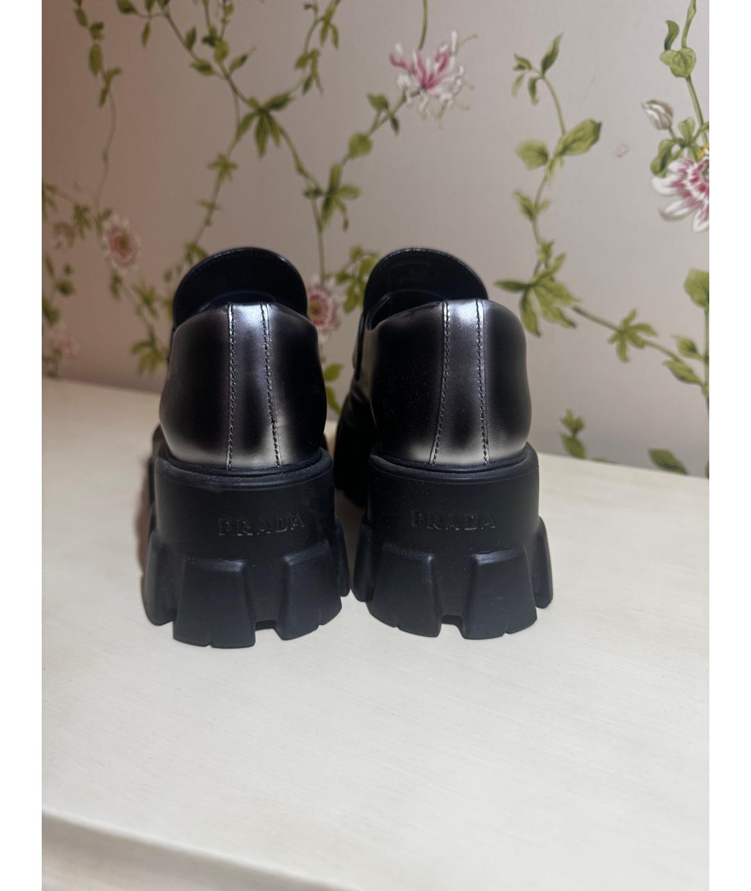 PRADA Серые кожаные ботинки, фото 4