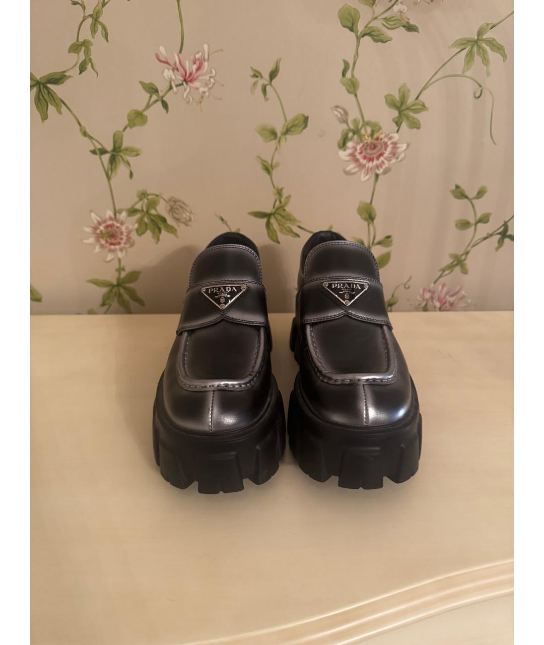 PRADA Серые кожаные ботинки, фото 3