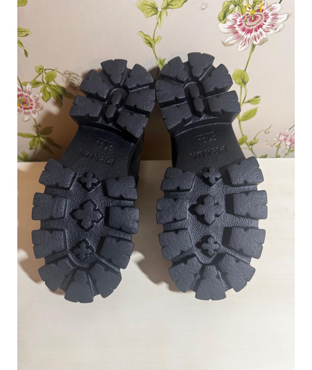 PRADA Серые кожаные ботинки, фото 6