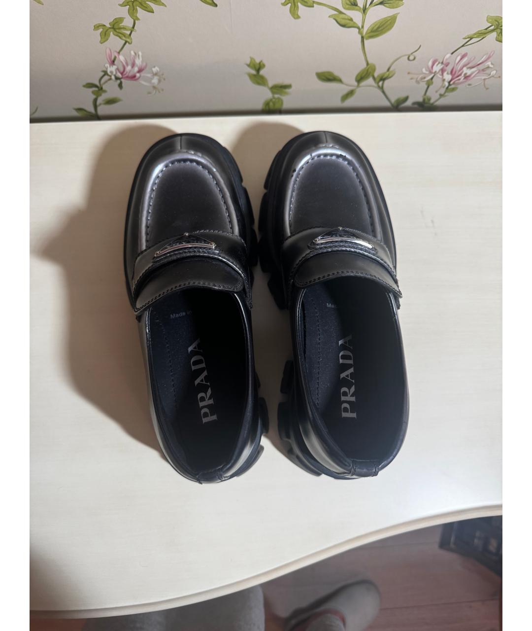 PRADA Серые кожаные ботинки, фото 2