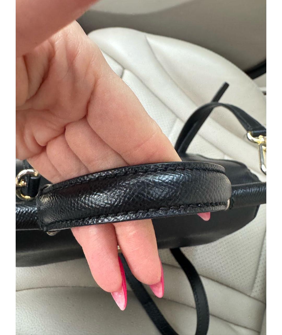 DOLCE&GABBANA Черная кожаная сумка через плечо, фото 6