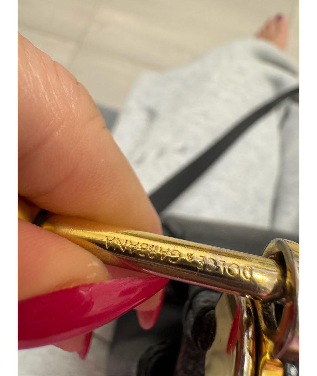 DOLCE&GABBANA Черная кожаная сумка через плечо, фото 8