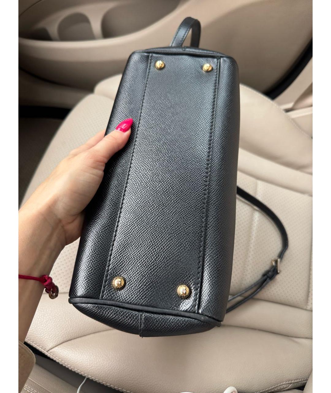 DOLCE&GABBANA Черная кожаная сумка через плечо, фото 3