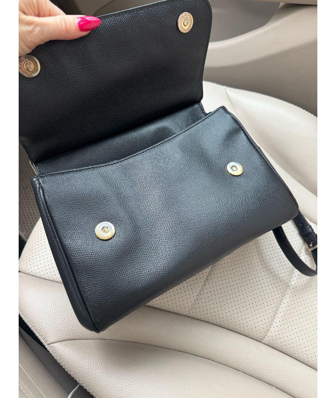 DOLCE&GABBANA Черная кожаная сумка через плечо, фото 4