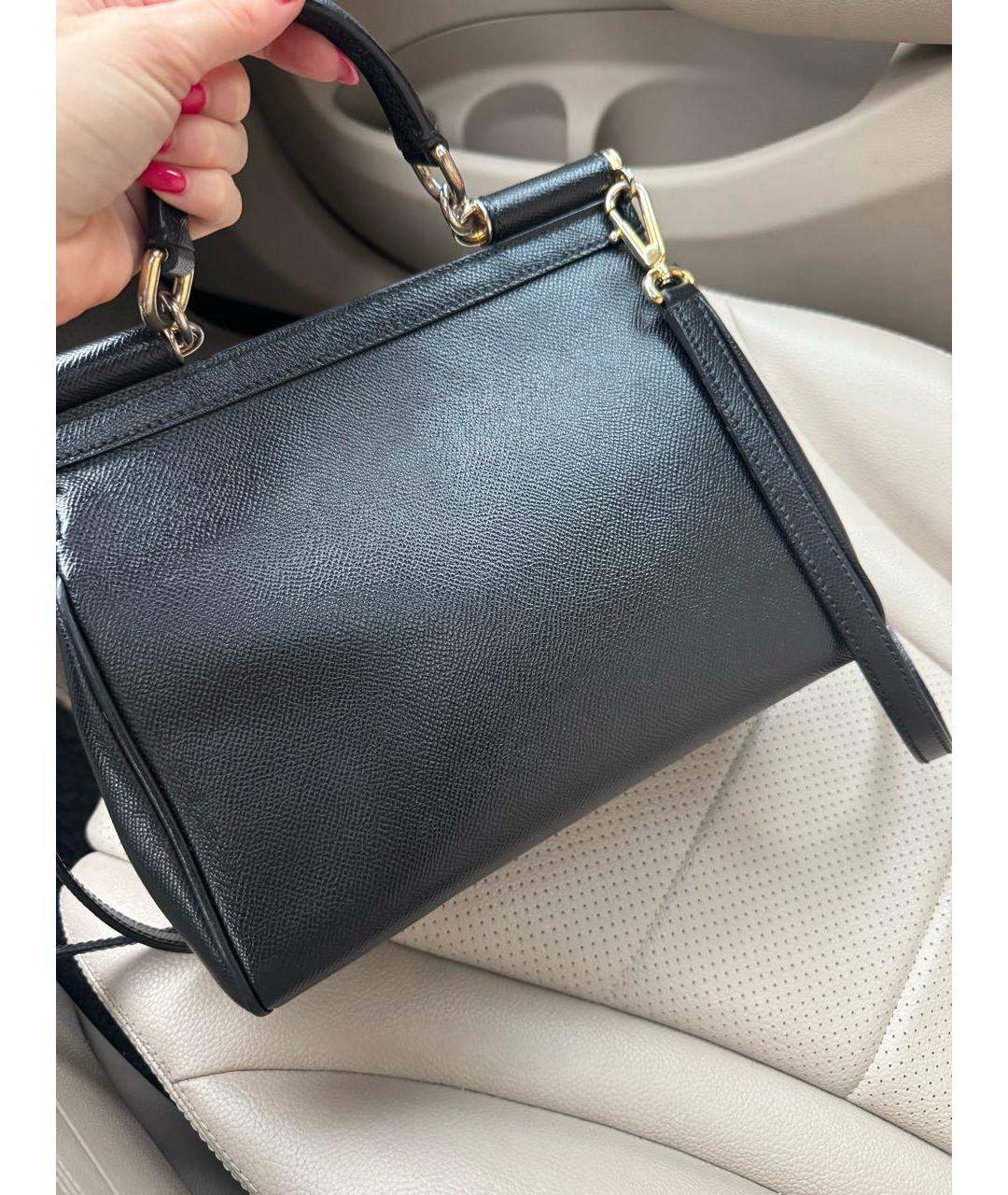 DOLCE&GABBANA Черная кожаная сумка через плечо, фото 2