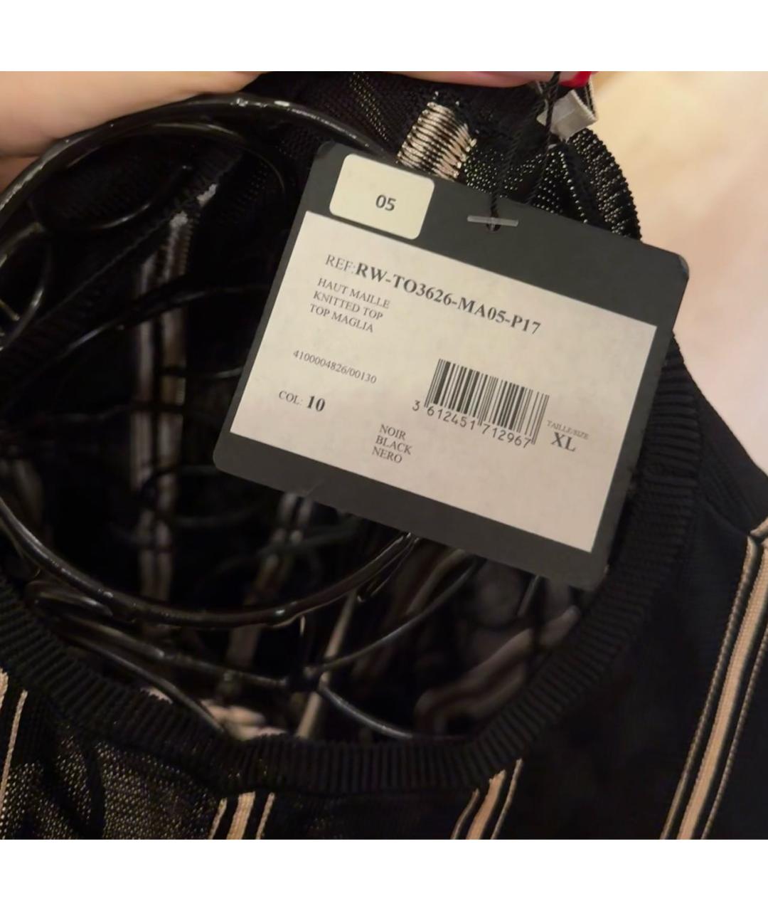 LANVIN Черная хлопковая футболка, фото 4