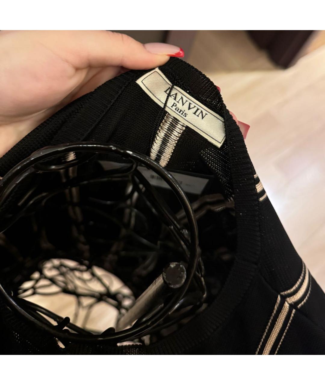 LANVIN Черная хлопковая футболка, фото 3