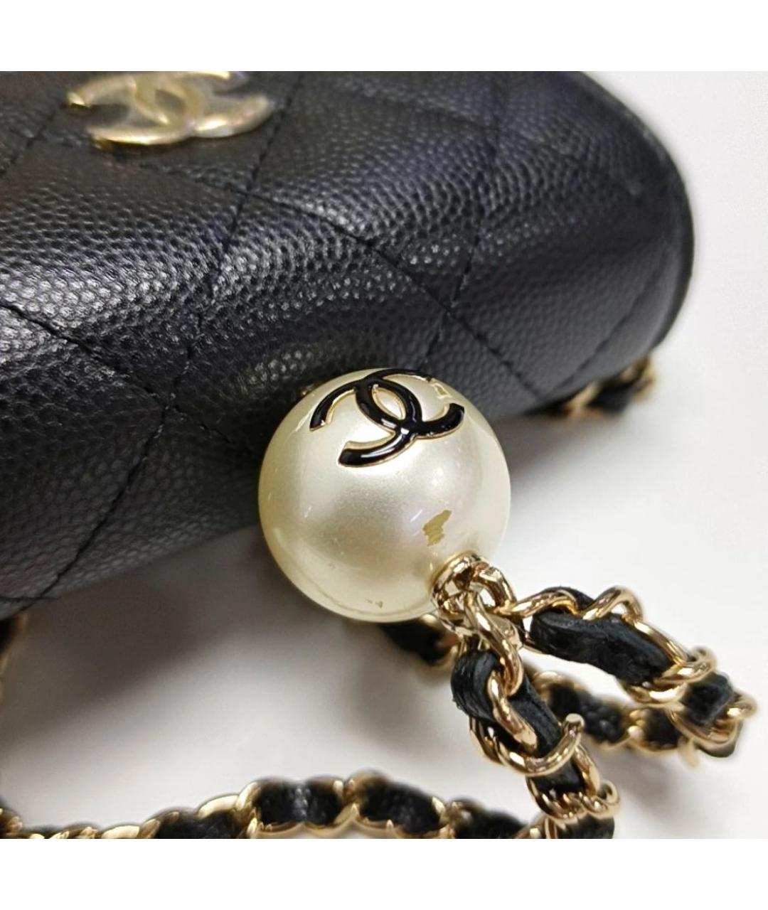 CHANEL Черная кожаная сумка через плечо, фото 8