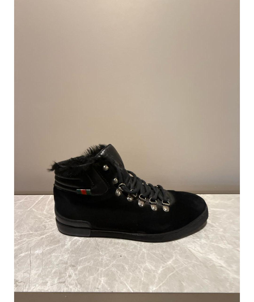 GUCCI Черные замшевые кроссовки, фото 6