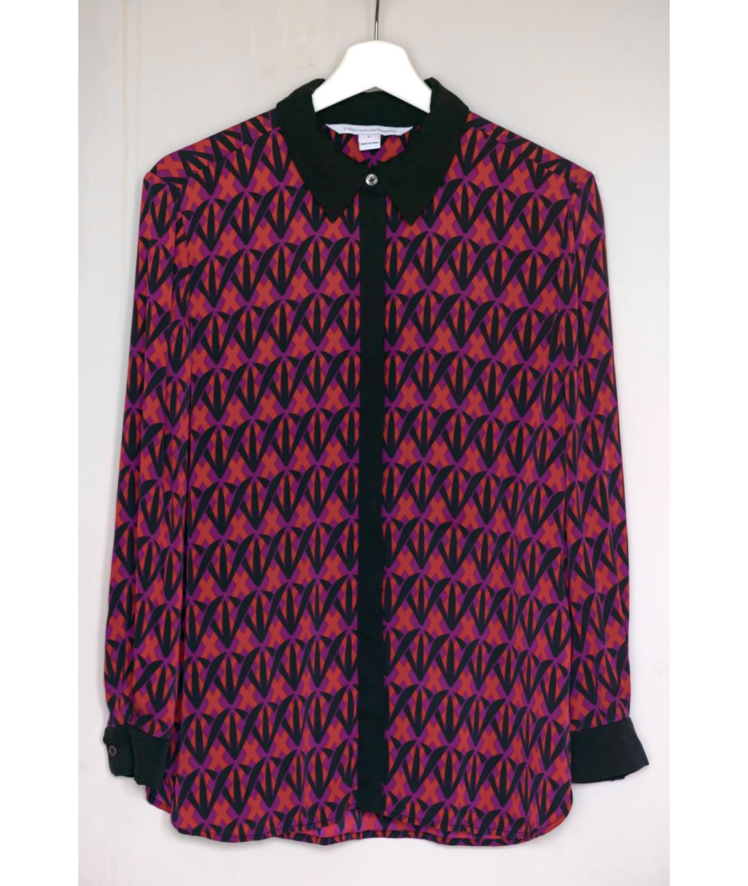 DIANE VON FURSTENBERG Бордовая шелковая блузы, фото 7