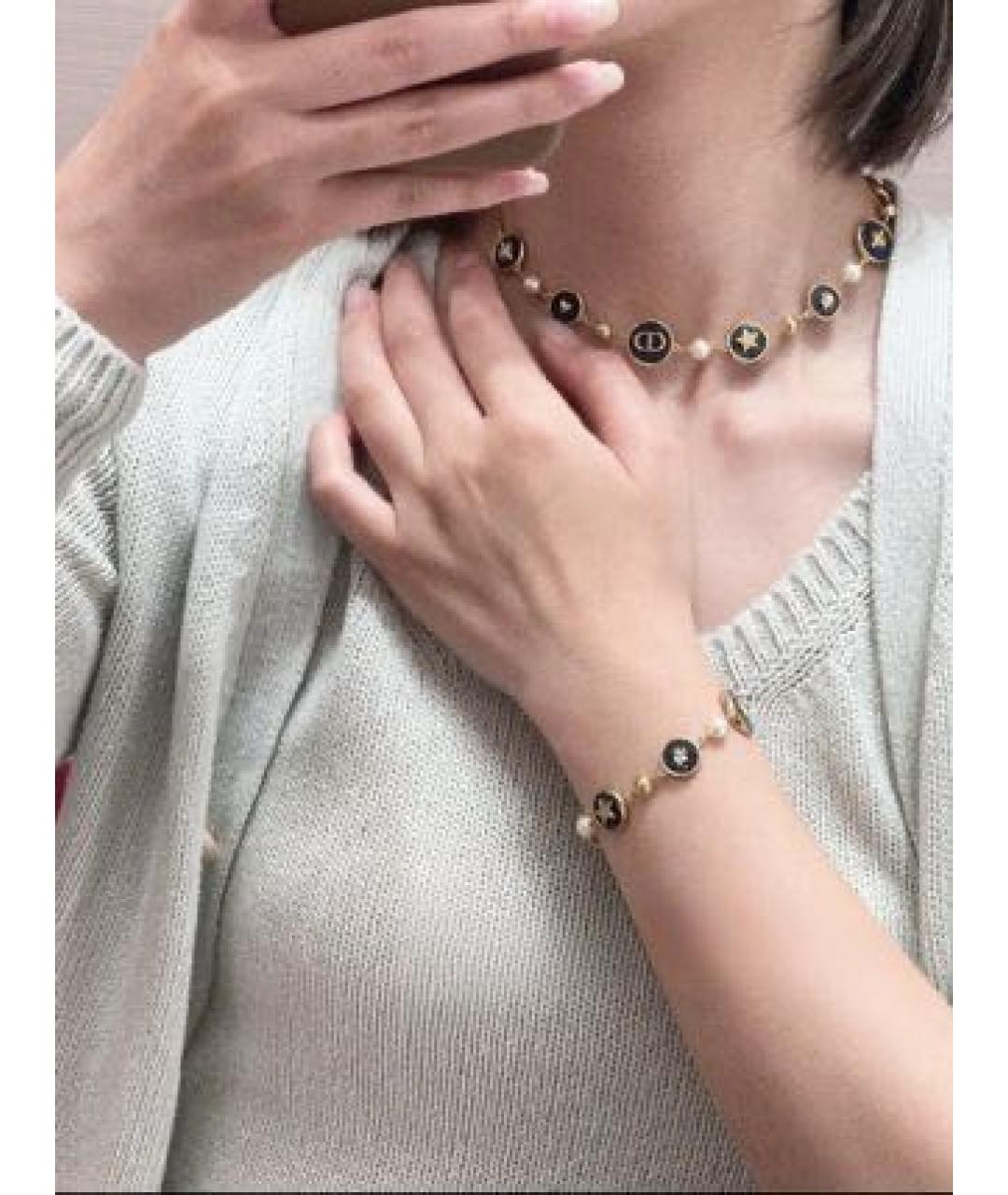 CHRISTIAN DIOR Золотое металлическое колье, фото 4