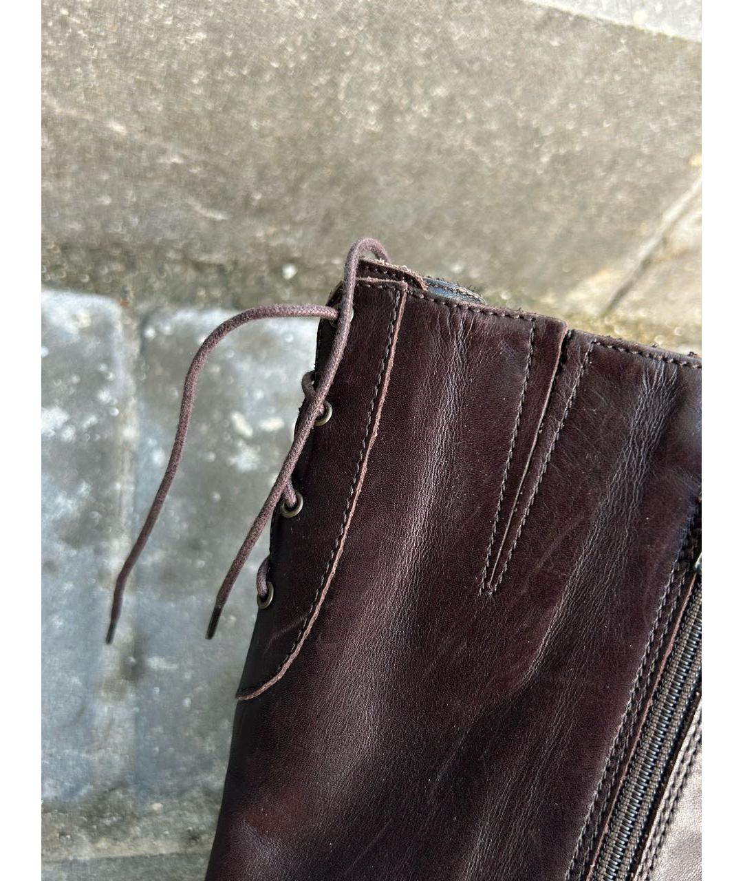 LIU JO Коричневые кожаные сапоги, фото 7