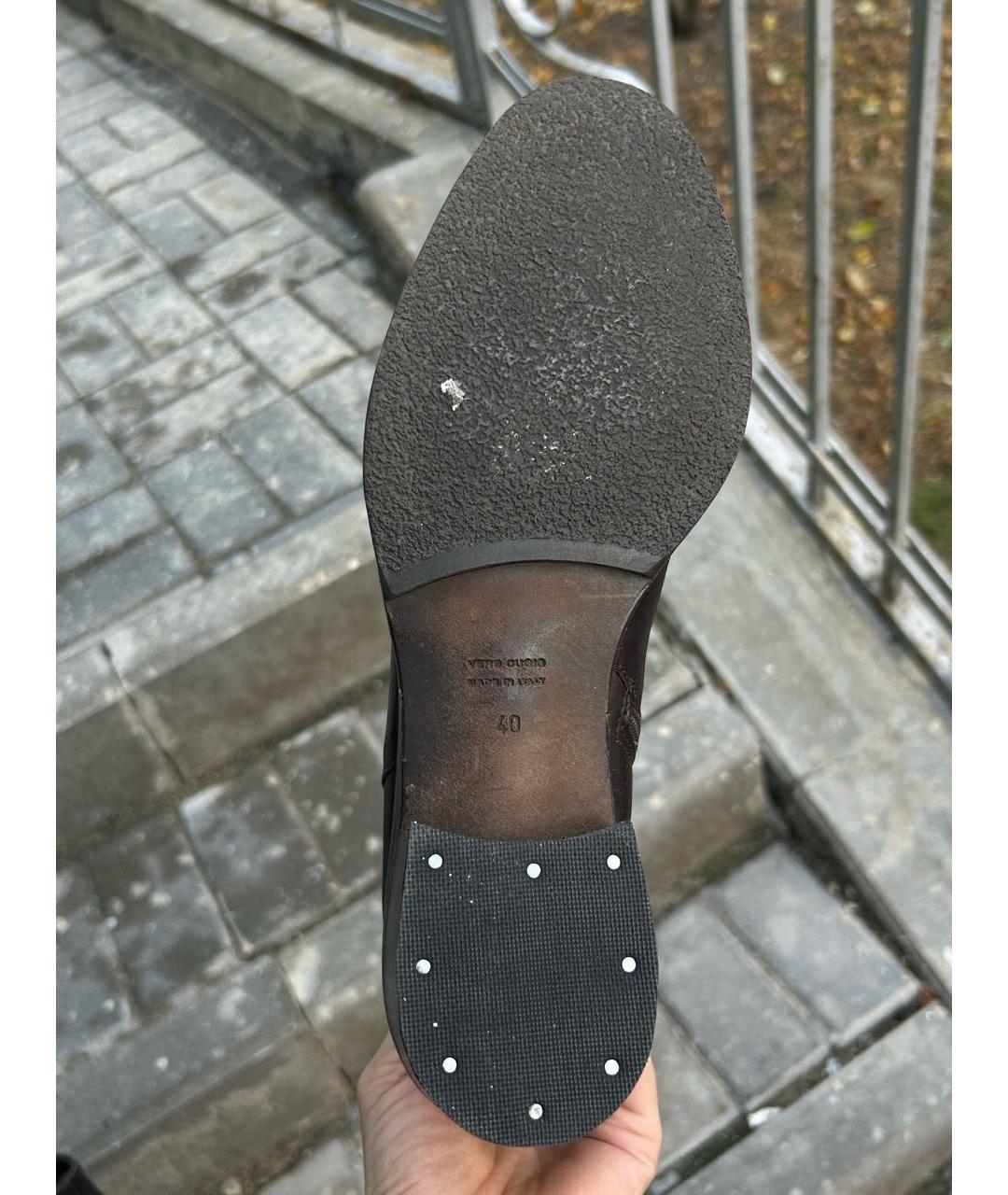 LIU JO Коричневые кожаные сапоги, фото 8