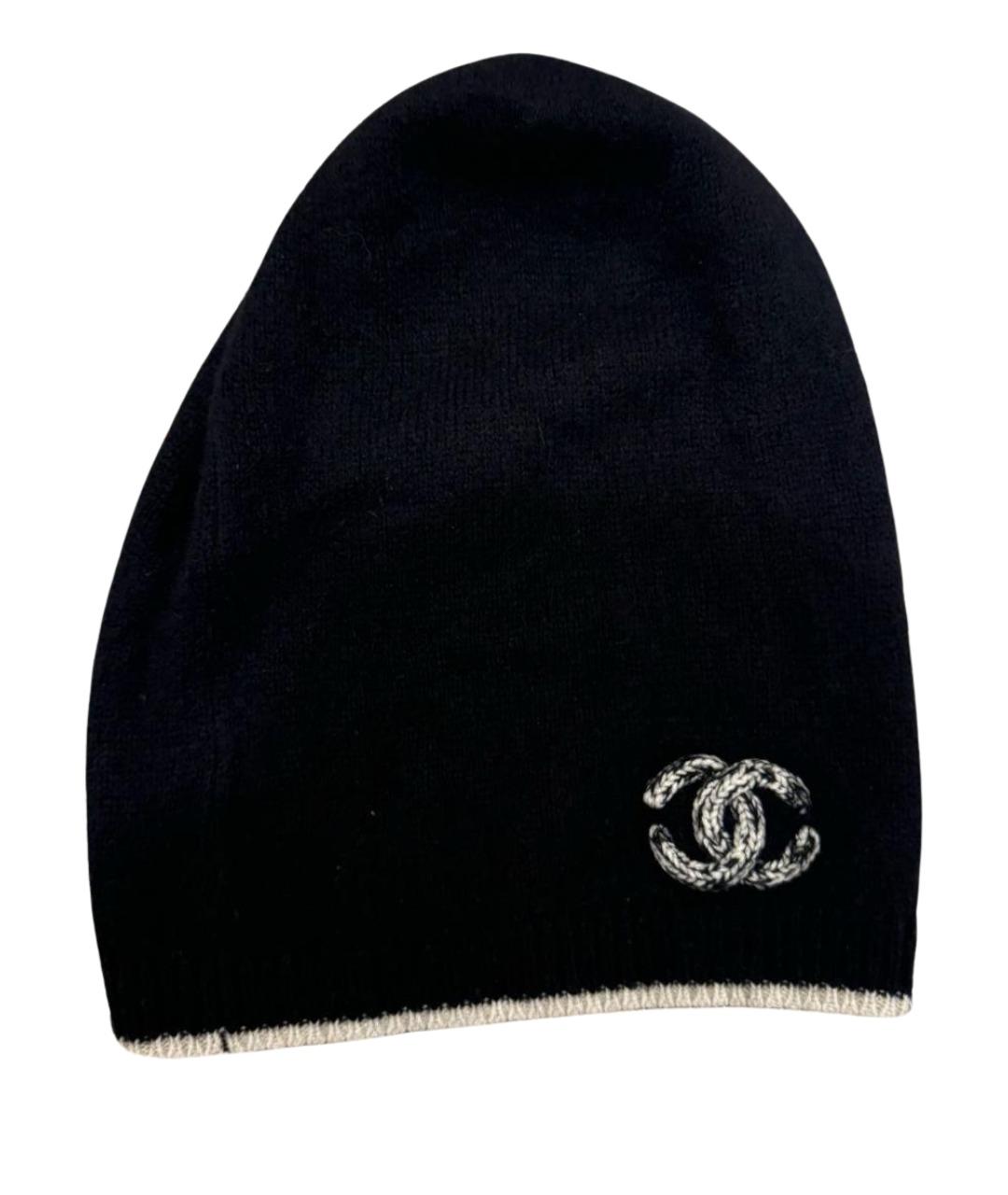 CHANEL Черная кашемировая шапка, фото 1