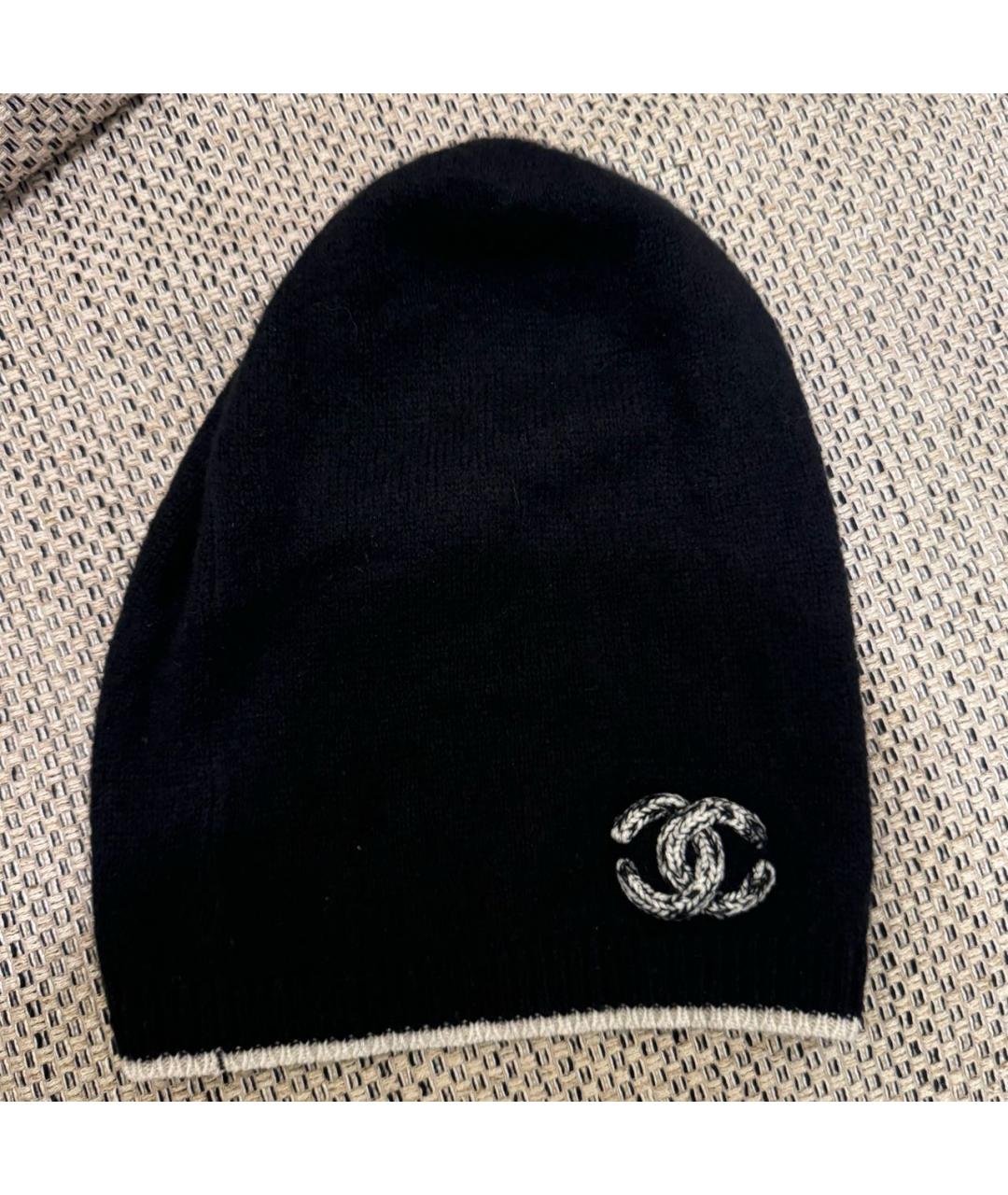 CHANEL Черная кашемировая шапка, фото 4