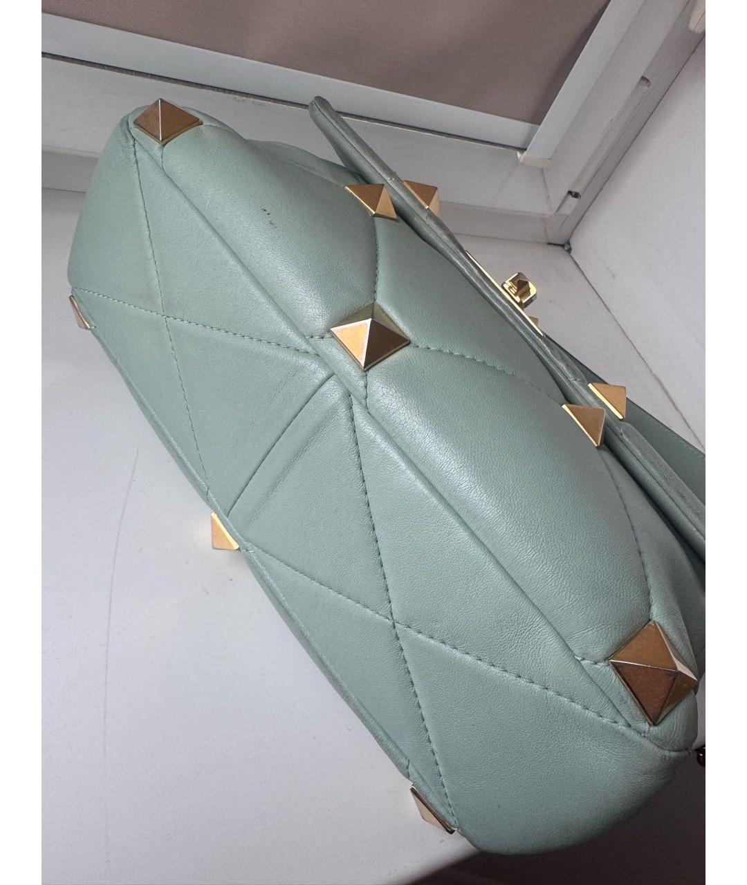 VALENTINO Бирюзовая кожаная сумка через плечо, фото 3