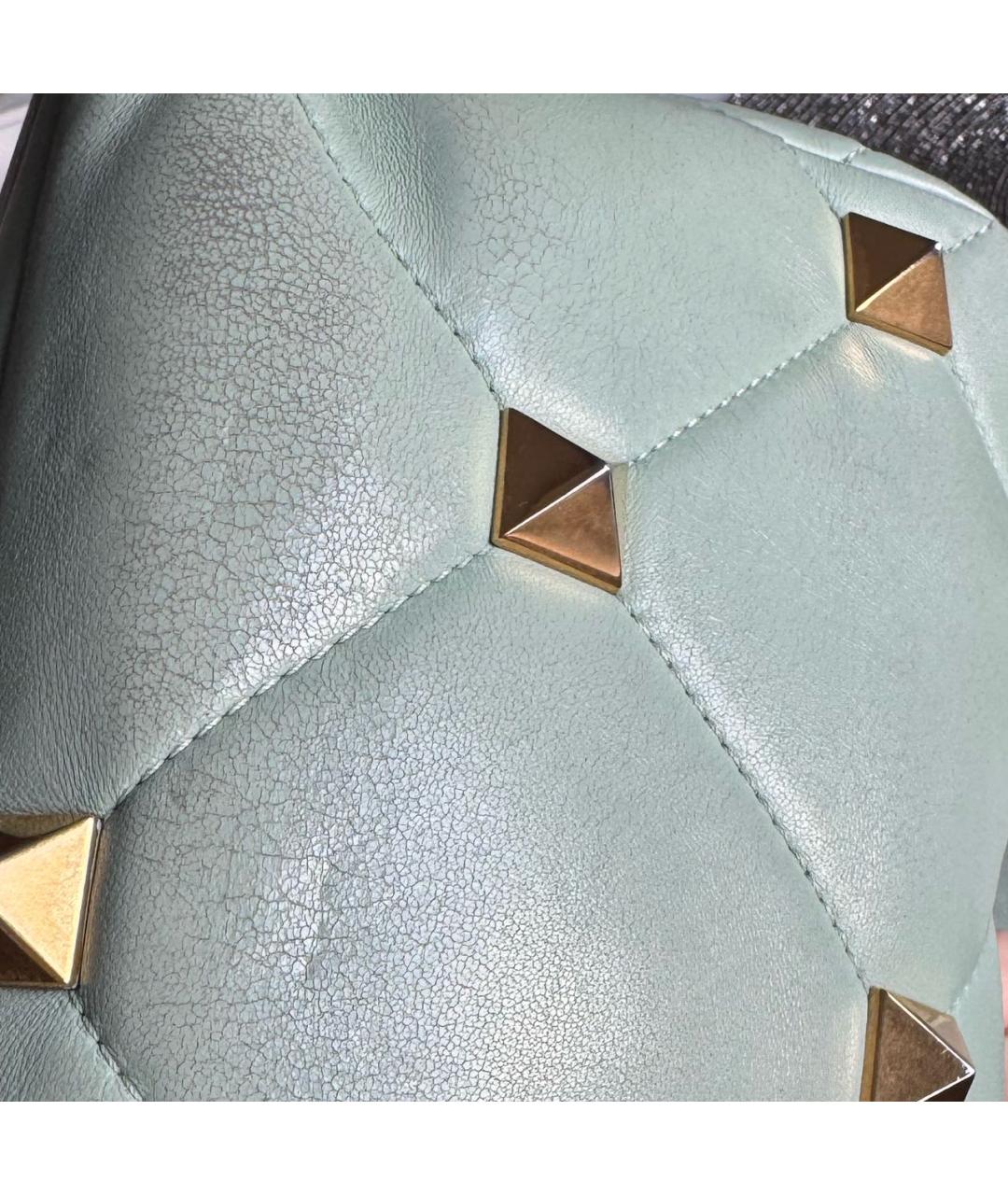 VALENTINO Бирюзовая кожаная сумка через плечо, фото 8