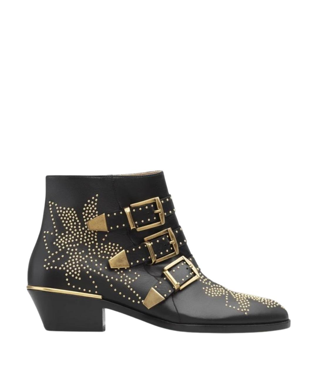 CHLOE Черные кожаные ботинки, фото 1