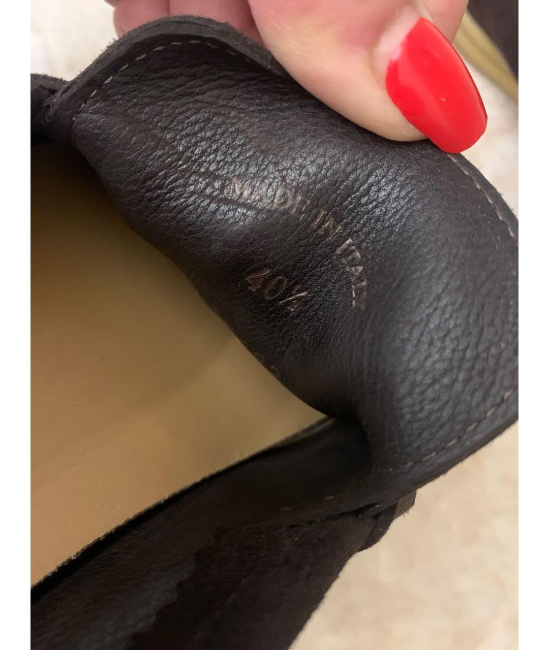 LORO PIANA Коричневые замшевые лоферы, фото 6