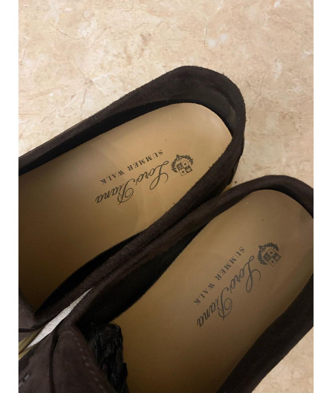 LORO PIANA Коричневые замшевые лоферы, фото 7