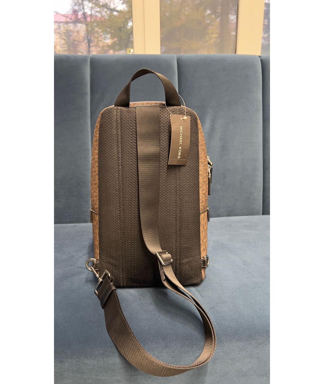 MICHAEL KORS Коричневый кожаный рюкзак, фото 3