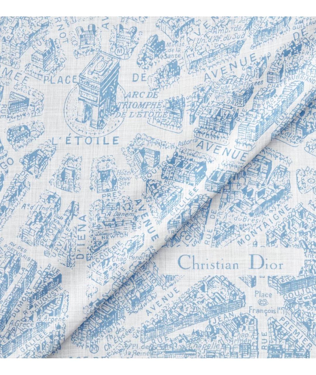 CHRISTIAN DIOR Голубой кашемировый платок, фото 2