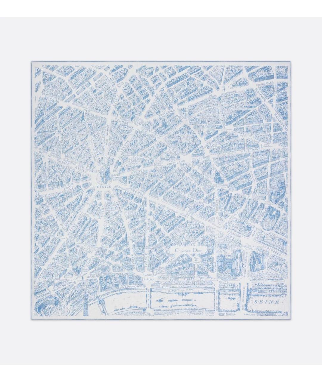 CHRISTIAN DIOR Голубой кашемировый платок, фото 4