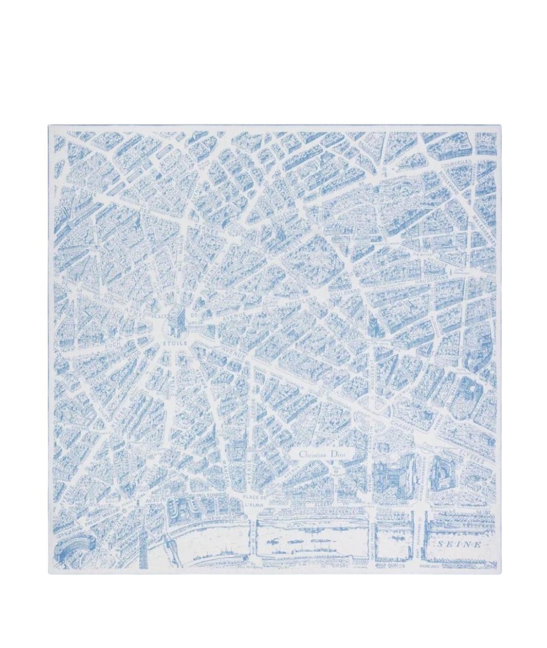 CHRISTIAN DIOR Голубой кашемировый платок, фото 1