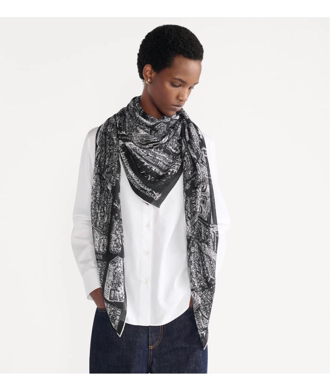 CHRISTIAN DIOR Голубой кашемировый платок, фото 3