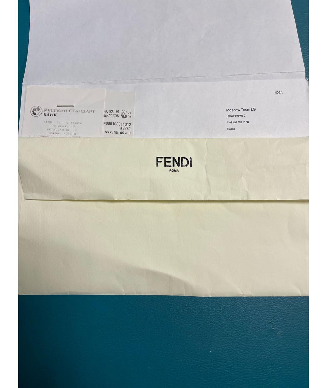 FENDI Коричневая кожаная сумка тоут, фото 5