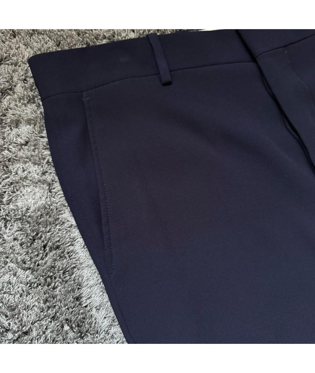MARNI Темно-синие вискозные брюки широкие, фото 4