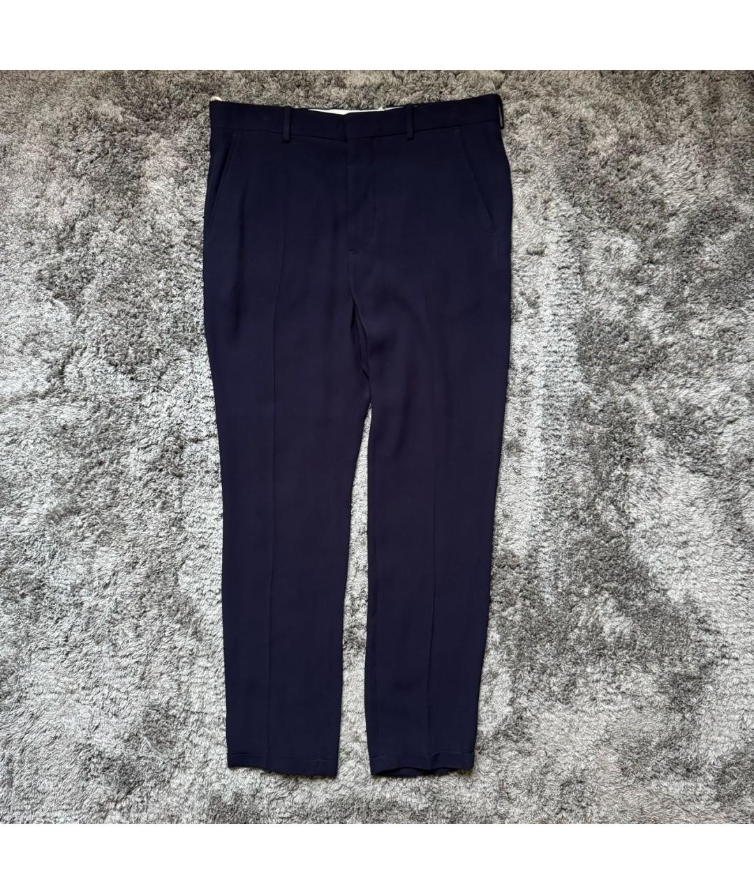 MARNI Темно-синие вискозные брюки широкие, фото 7