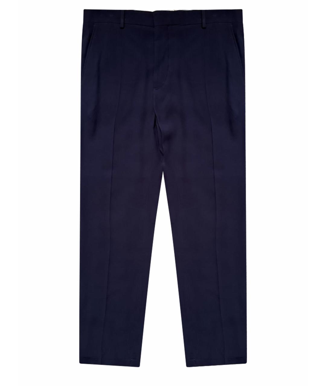 MARNI Темно-синие вискозные брюки широкие, фото 1