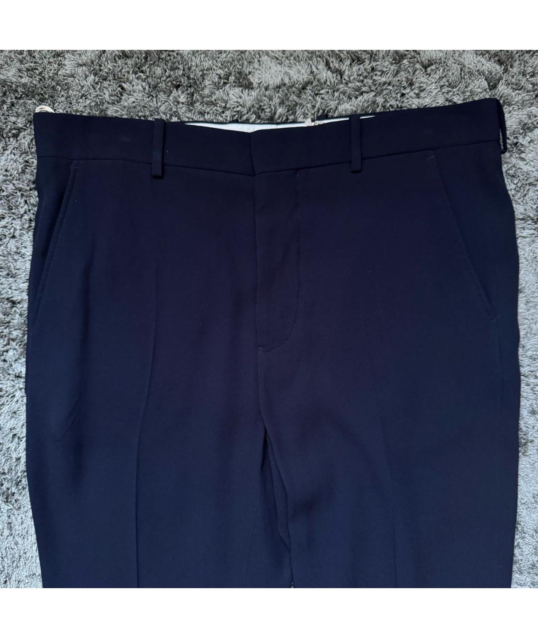 MARNI Темно-синие вискозные брюки широкие, фото 3