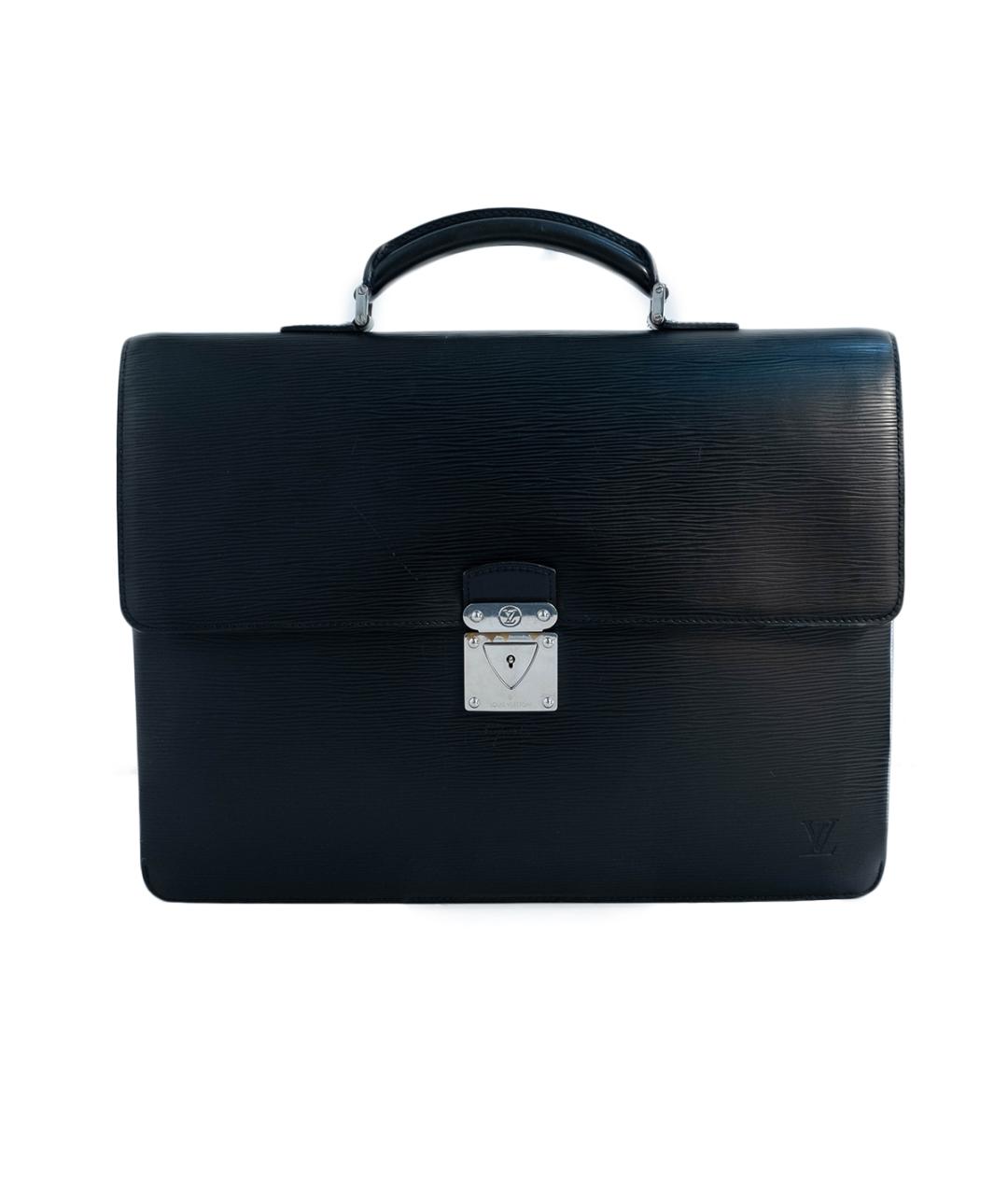 LOUIS VUITTON Черный кожаный портфель, фото 1