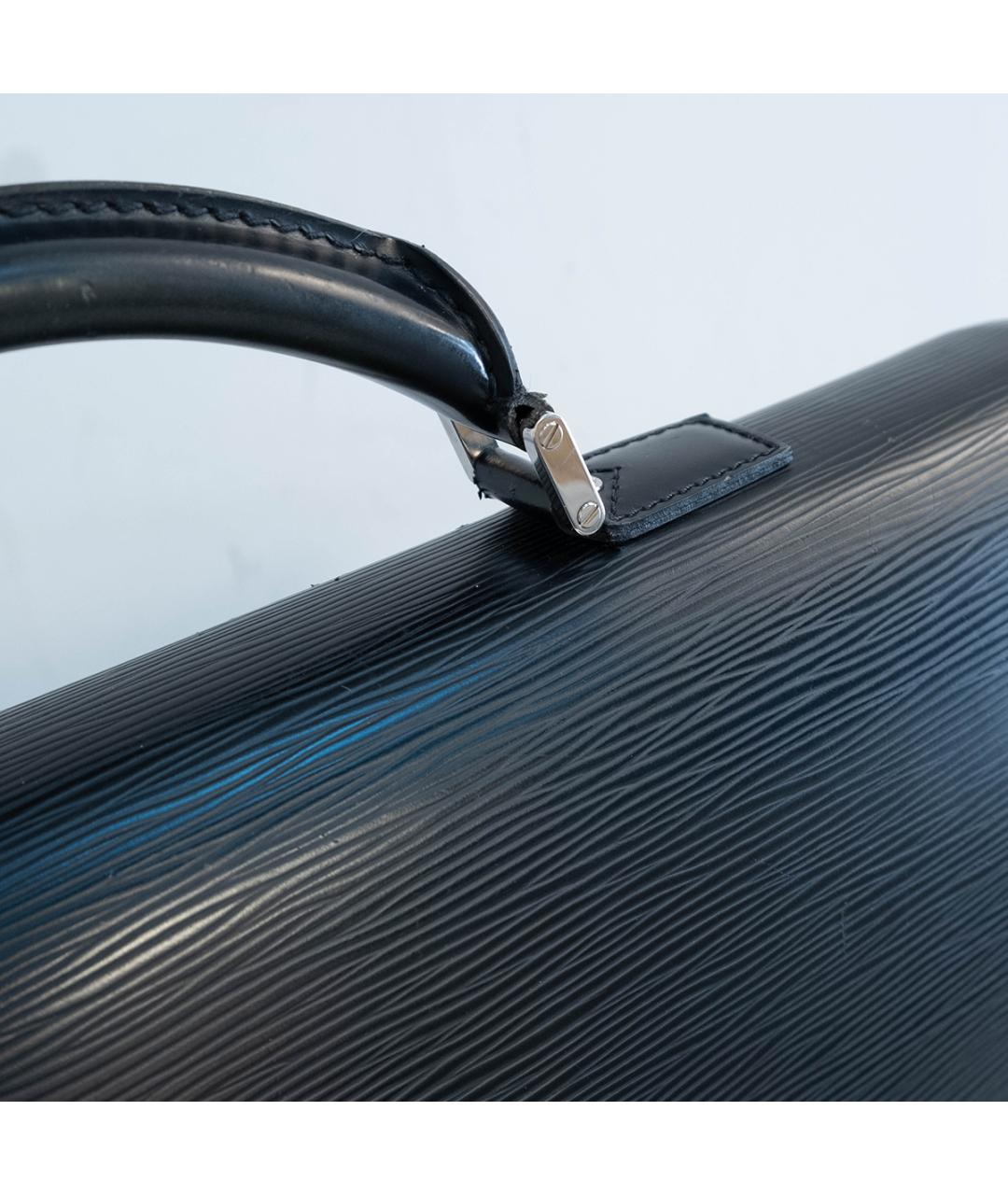 LOUIS VUITTON Черный кожаный портфель, фото 5