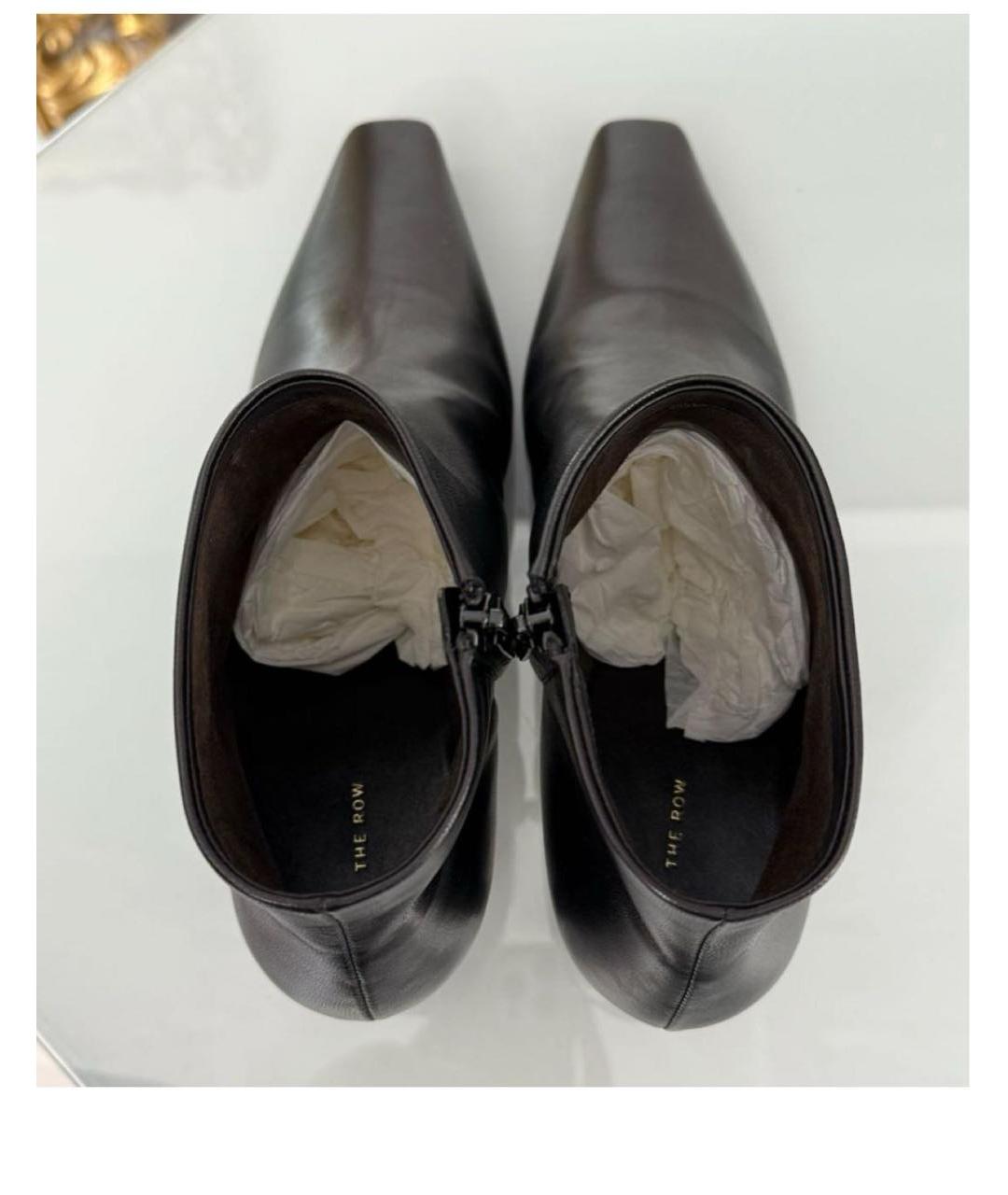 THE ROW Черные кожаные ботильоны, фото 4