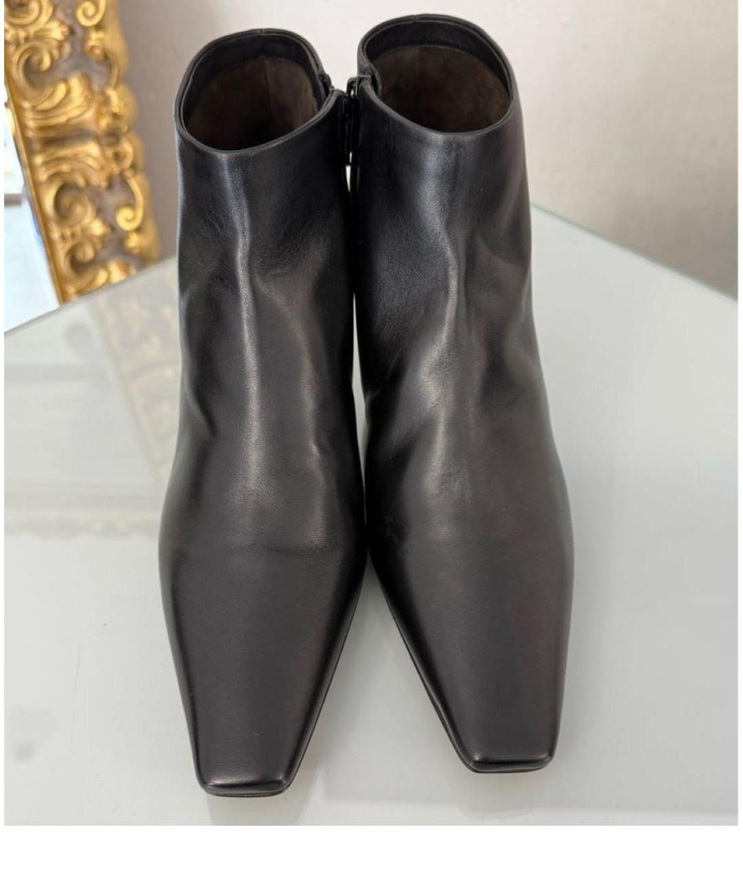 THE ROW Черные кожаные ботильоны, фото 2
