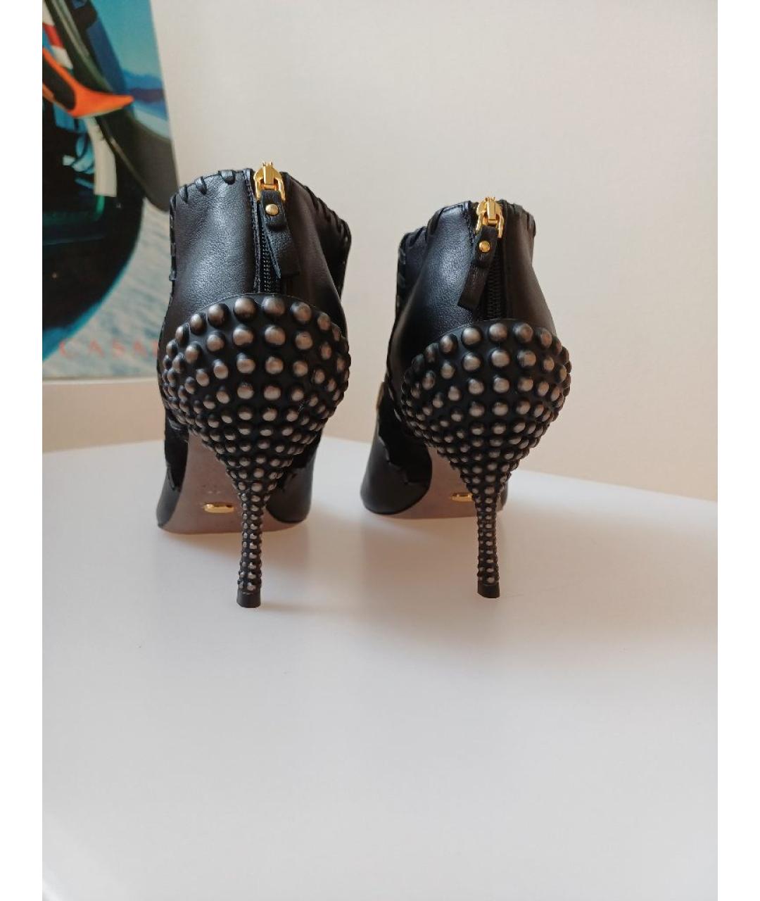 SERGIO ROSSI Черные кожаные ботильоны, фото 7